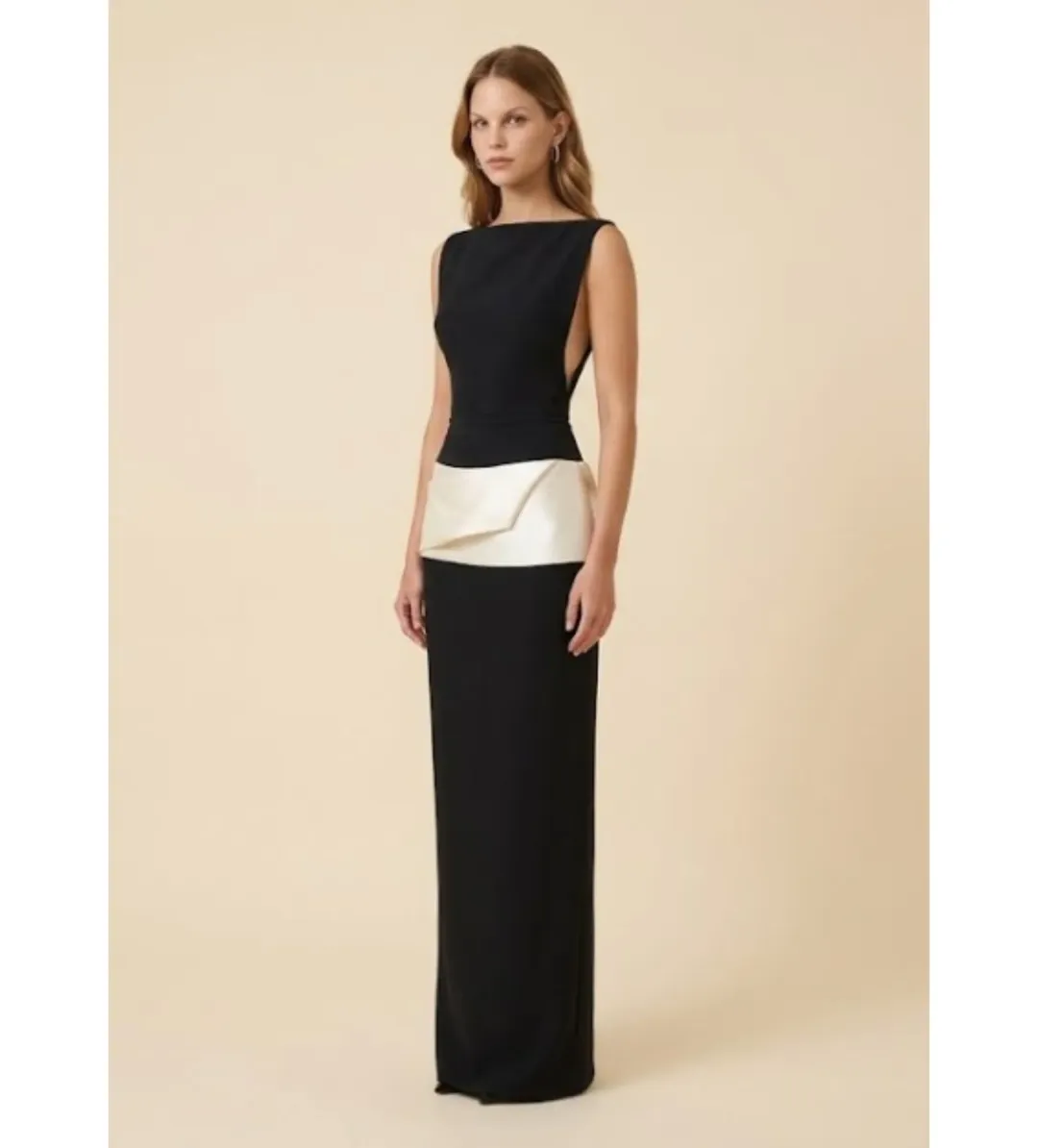 Rachel Gilbert Rikki Gown In Black/Ivory Size AU12 for rent on The Volte - main image