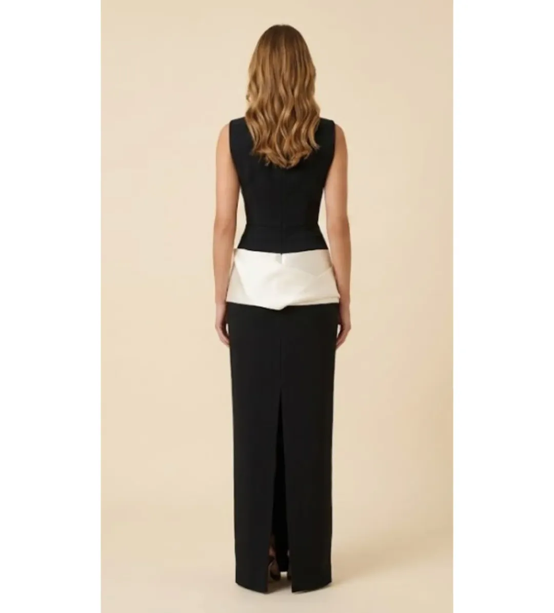Rachel Gilbert Rikki Gown In Black/Ivory Size AU12 for rent on The Volte - main image