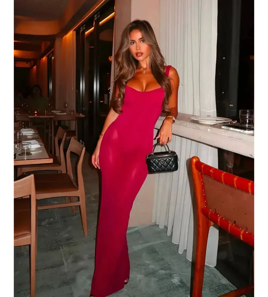 House of CB Robina Maxi Dress Wine Size 8  for rent on The Volte - main image