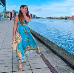 Alemais x La Sirena Exclusive Cassie Midi Sundress Blue Floral Size 8 for rent on The Volte - image 2
