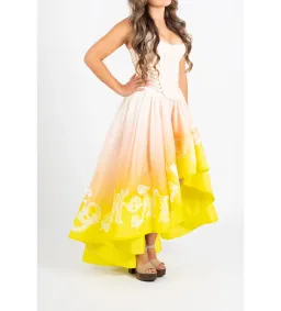 Zimmermann Wonderland Lace Up Midi Dress Sunset Ombre Size 2 AU 12 for rent on The Volte - image 2
