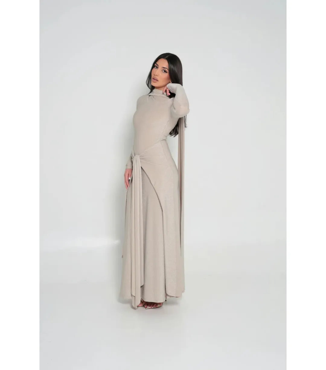 Alaía Muse Elara Maxi Dress Champagne Size S / AU 8 for rent on The Volte - main image