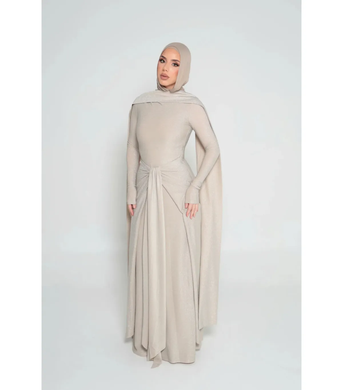 Alaía Muse Elara Maxi Dress Champagne Size S / AU 8 for rent on The Volte - main image