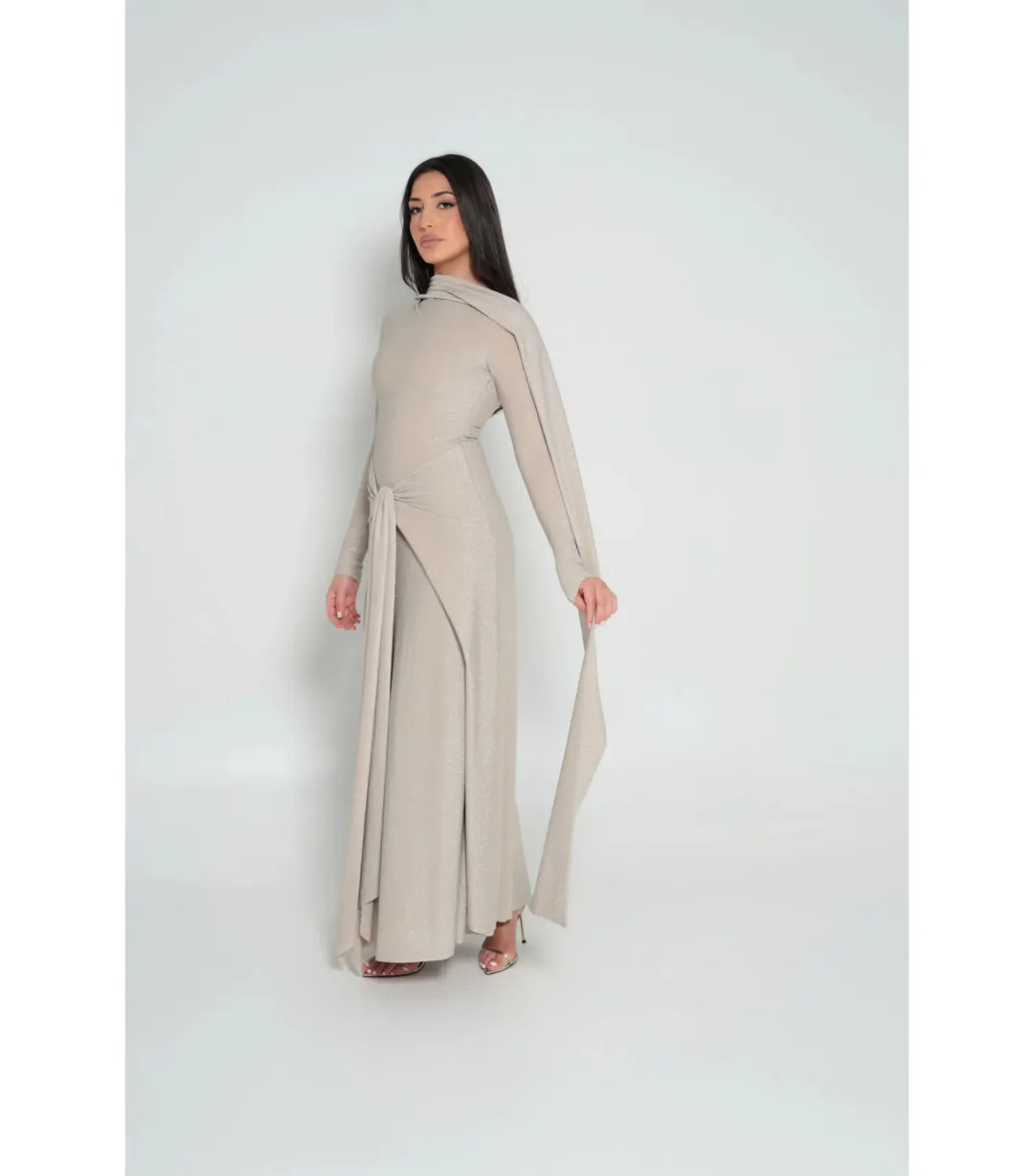 Alaía Muse Elara Maxi Dress Champagne Size S / AU 8 for rent on The Volte - main image