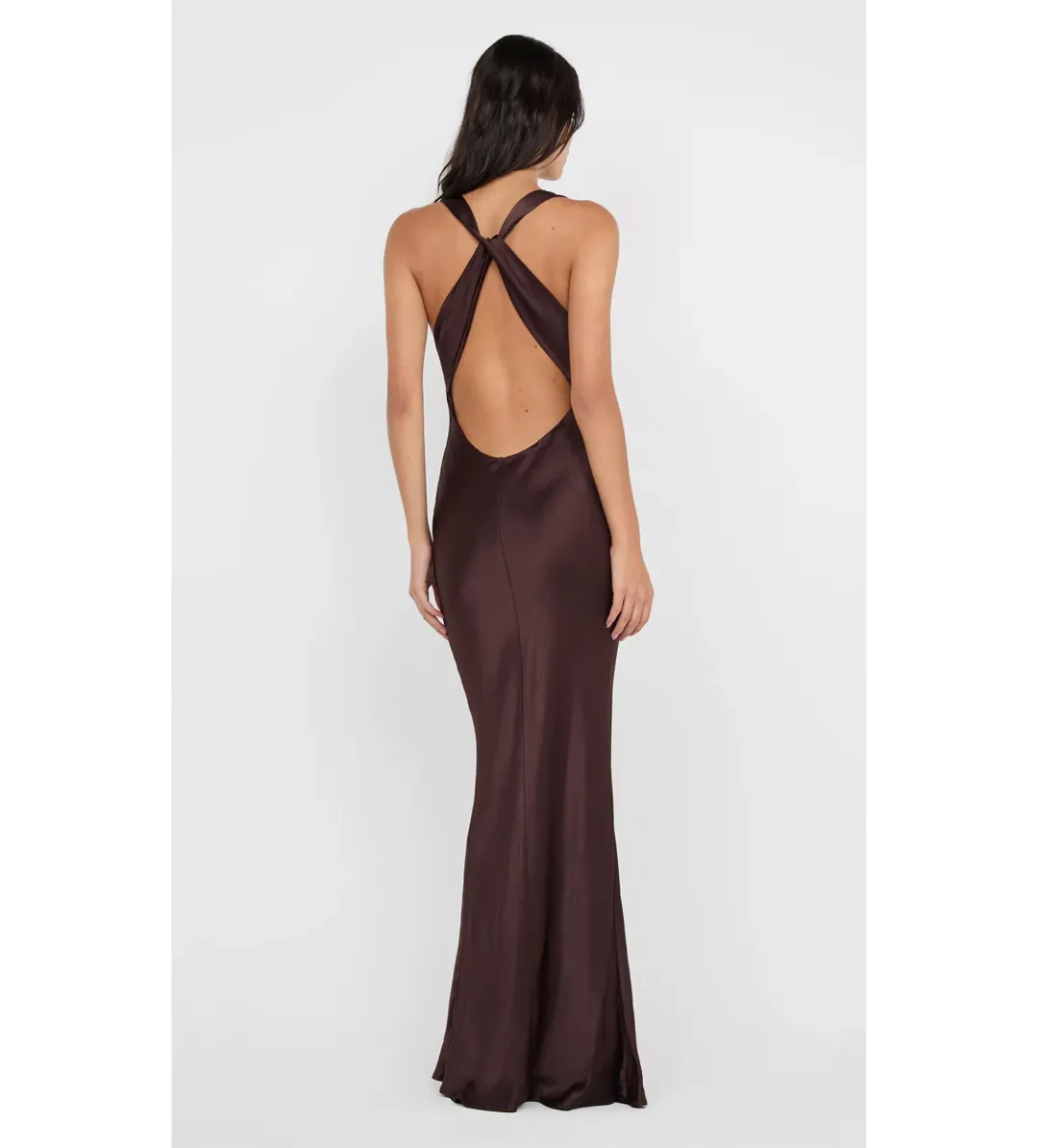 🤎 Bec and Bridge Gia Halter Maxi Dress in Dark Chocolate Size XS / AU 6 🤎 for rent on The Volte - main image