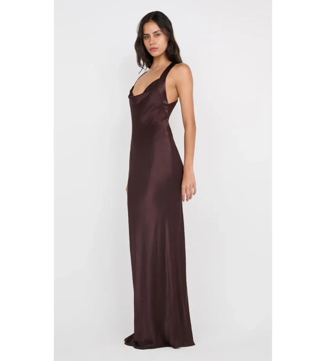 🤎 Bec & Bridge Gia Halter Maxi Dress Dark Chocolate Size 8 🤎 for rent on The Volte - main image