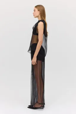 BIANCA SPENDER BLACK ORGANZA CEZANNE TOP SIZE 6/XS for rent on The Volte - image 7