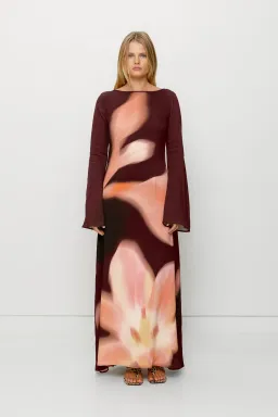 The Wolf Gang Leona Maxi Dress in Cocoa Flower Size 12 for rent on The Volte - image 2