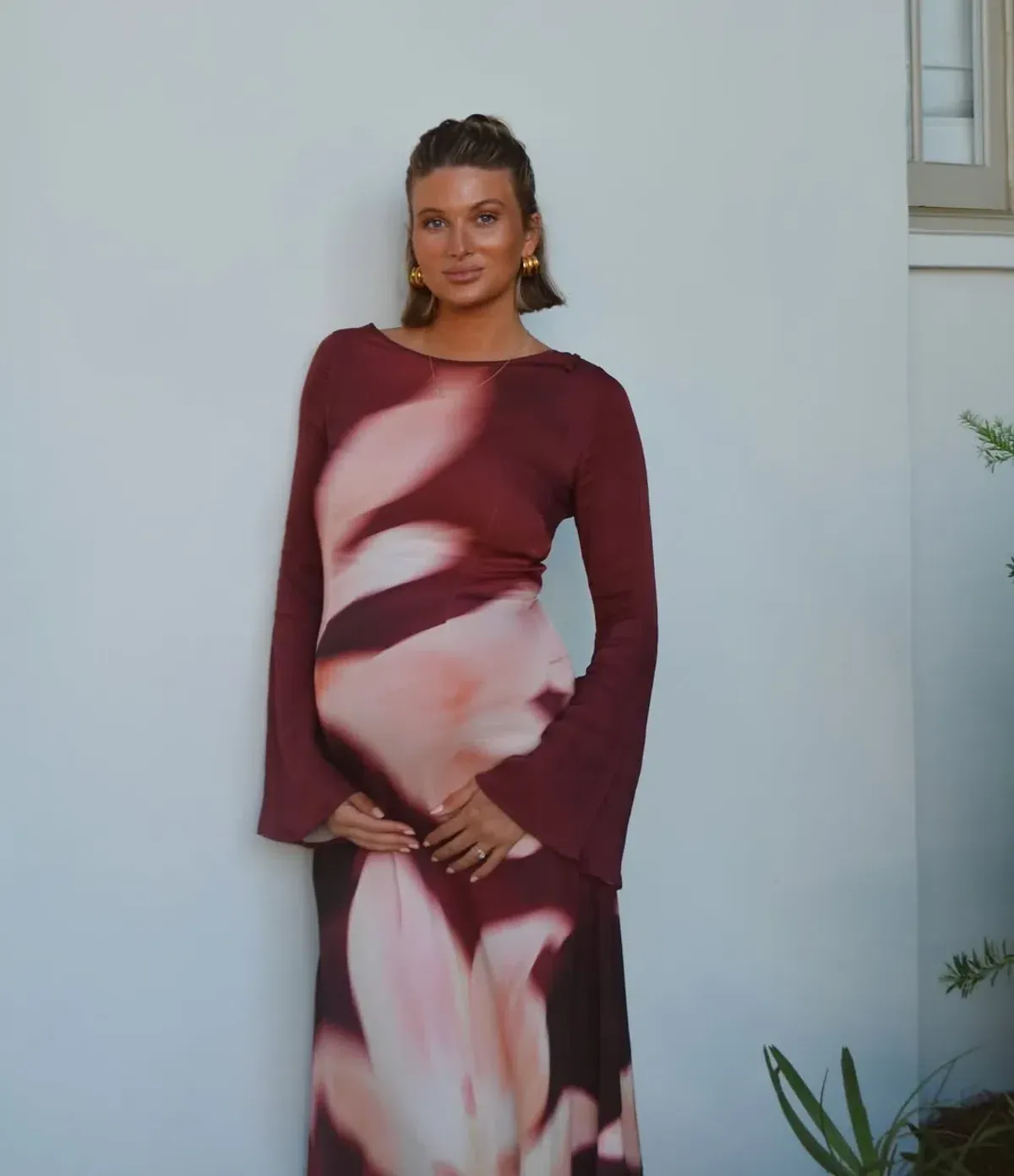 The Wolf Gang Leona Maxi Dress in Cocoa Flower Size 12 for rent on The Volte - main image