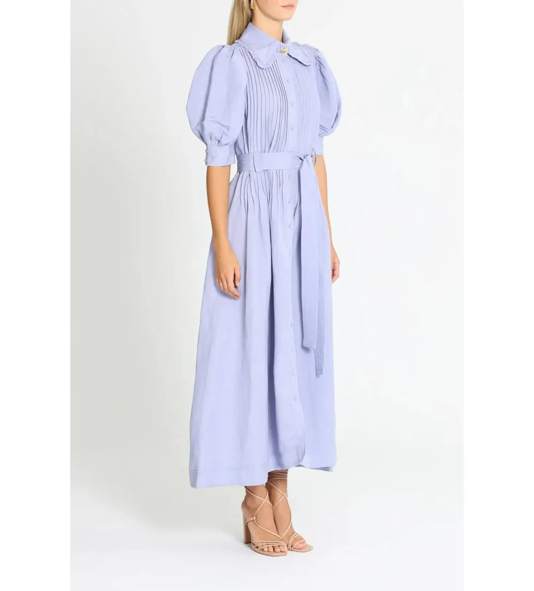 Aje Madeleine Belted Midi Dress in Lilac Size 10/M for rent on The Volte - main image