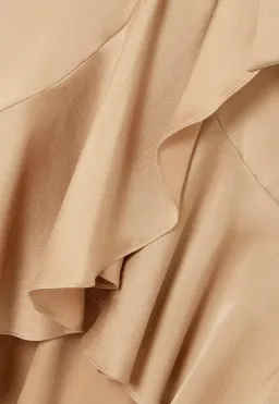Zimmermann Silk Wrap Midi Dress Beige Size 3/AU 14 for rent on The Volte - image 4