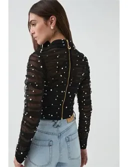 Aje Juniper Crop Top Black Size 8 for rent on The Volte - image 5