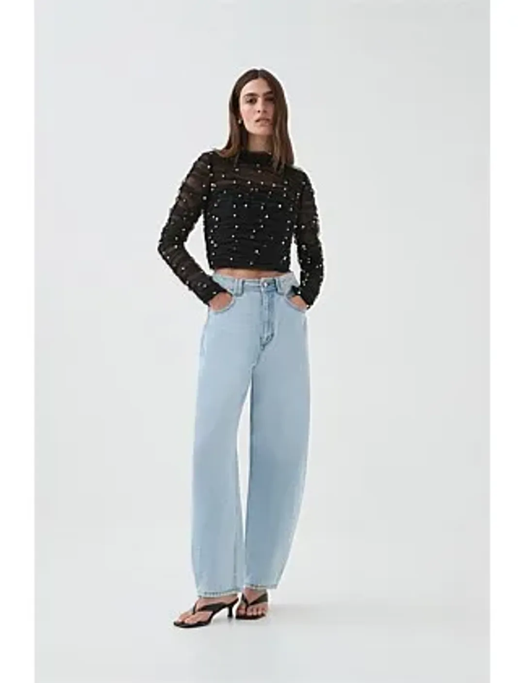 Aje Juniper Crop Top Black Size 8 for rent on The Volte - main image