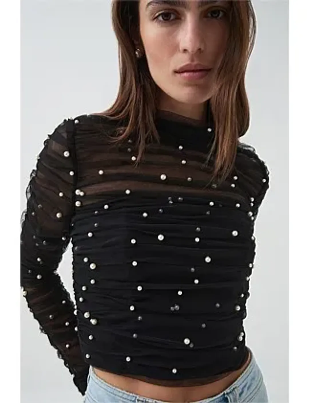 Aje Juniper Crop Top Black Size 8 for rent on The Volte - main image