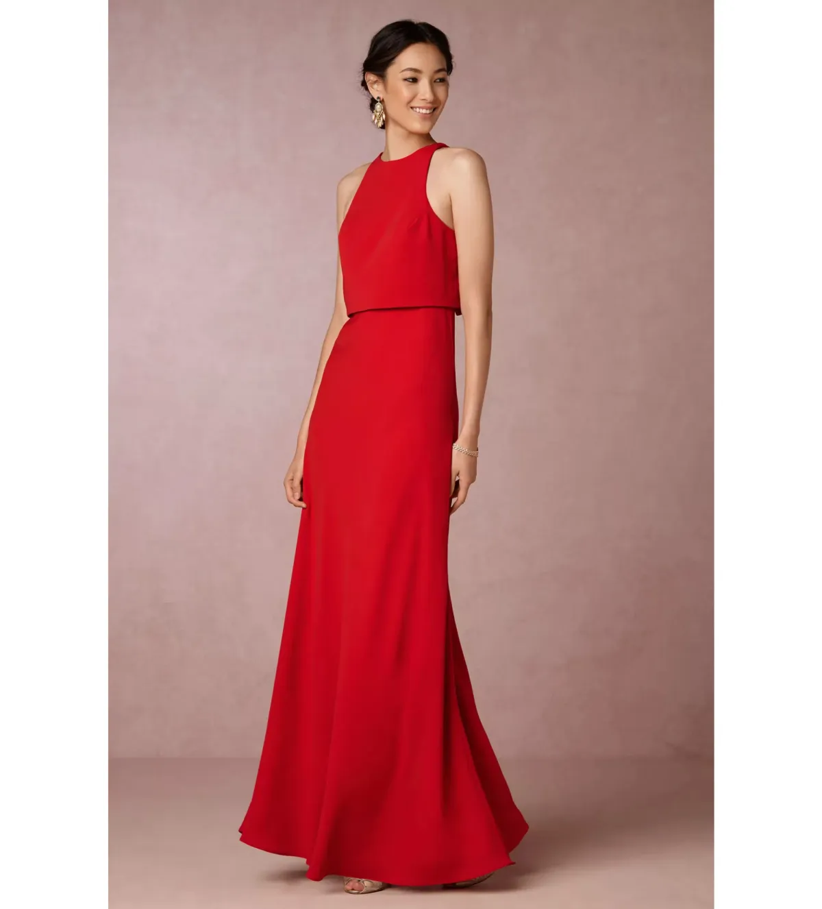 Jill Stuart Iva Crepe Maxi Dress in Red Size AU 10 for rent on The Volte - main image