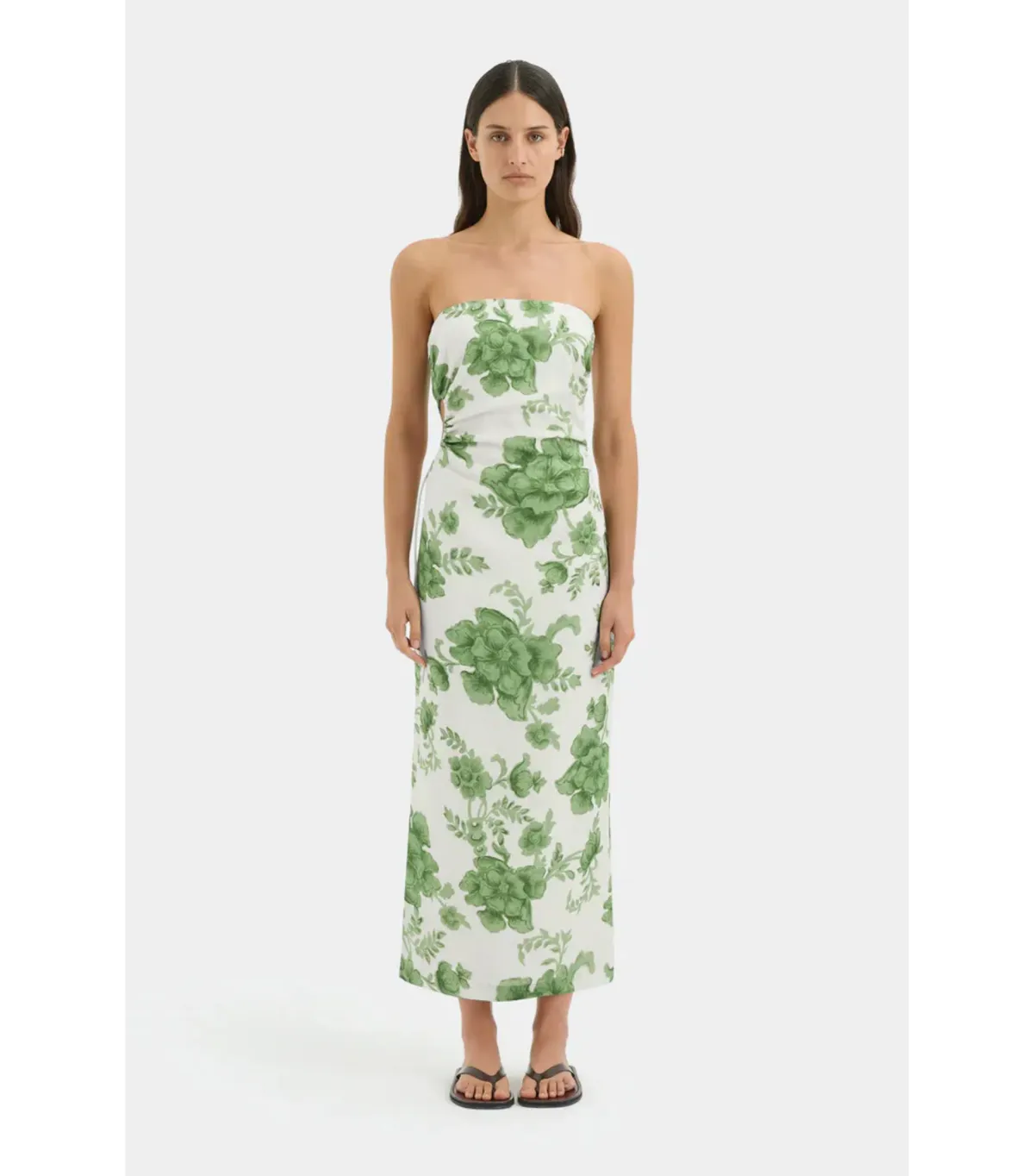Sir the Label Gardella Strapless Midi Dress Frisa Print Size M / AU 10 for rent on The Volte - main image