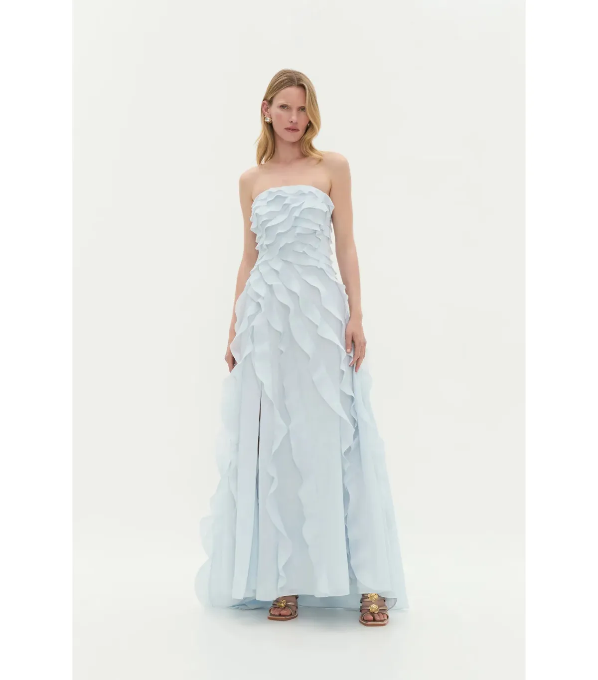 Aje Allairie Maxi Gown Pastel Blue Size AU 10 for rent on The Volte - main image