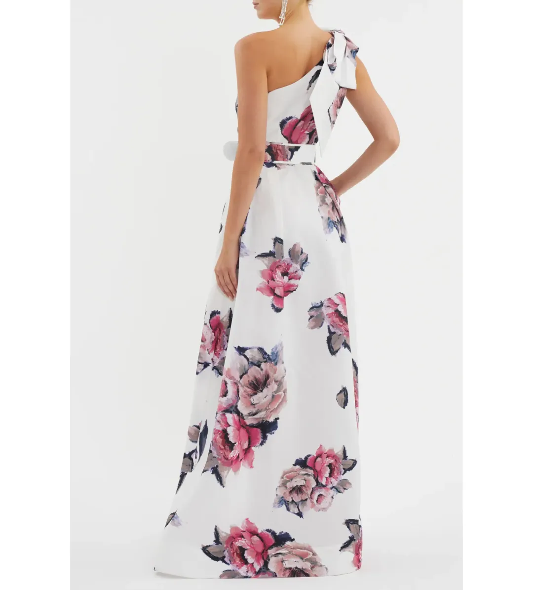 Rebecca Vallance Aveline One Shoulder Gown White Floral Size AU 10 for rent on The Volte - main image