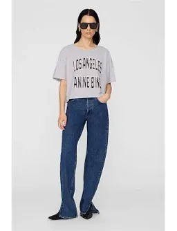 Anine Bing Johnny Cropped T-Shirt Grey Size 6/XS for rent on The Volte - image 4