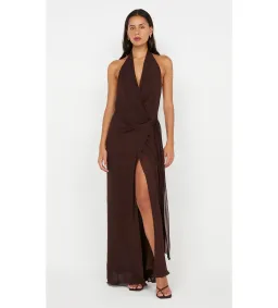 Bec & Bridge Soneva Wrap Maxi Dress Dark Chocolate Size AU 8 for rent on The Volte - image 1