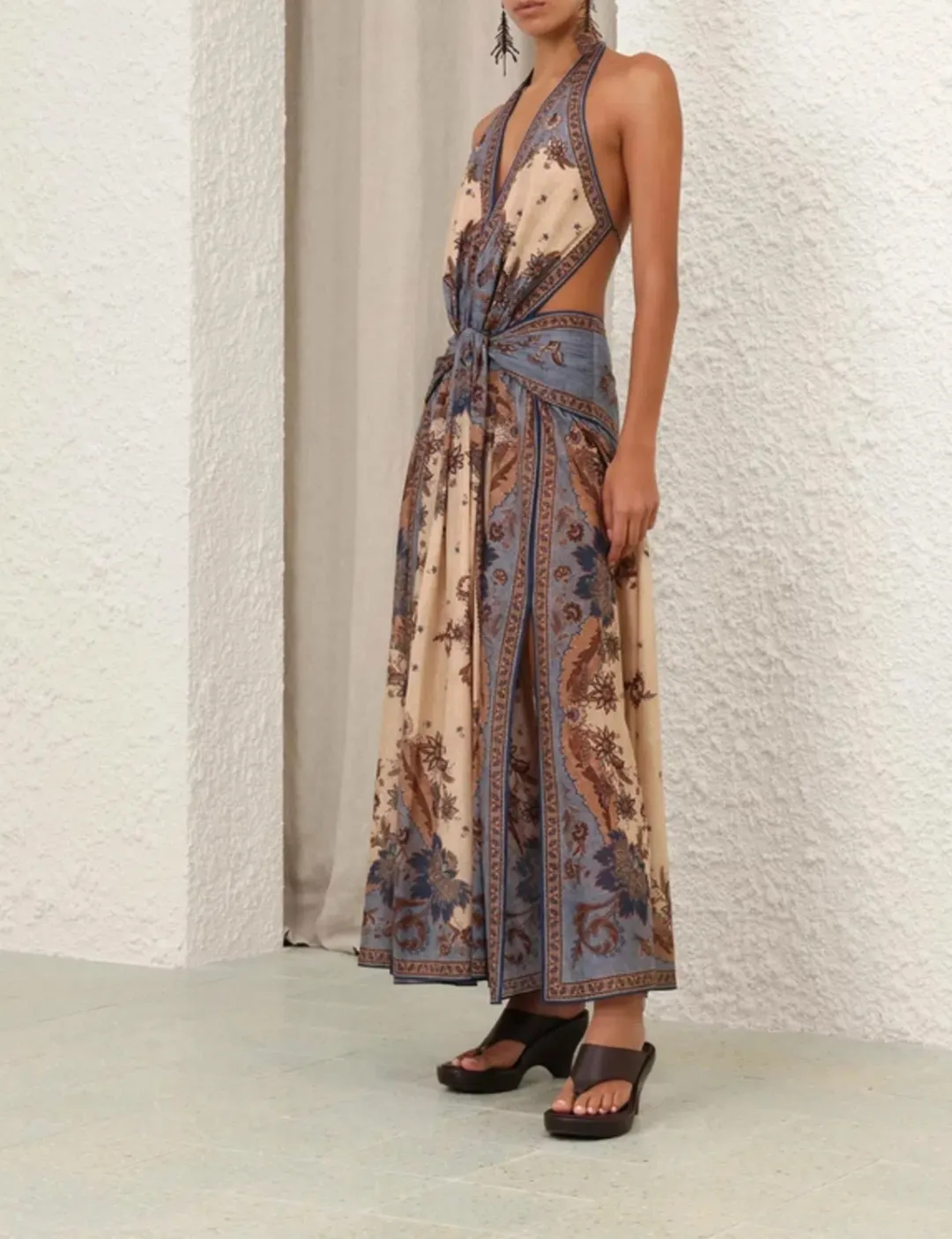 Zimmermann Ascension Plunge Halter Maxi Dress Size 0 / AU 8 for rent on The Volte - main image