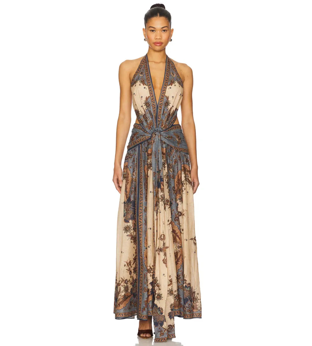 Zimmermann Ascension Plunge Halter Maxi Dress Size 0 / AU 8 for rent on The Volte - main image