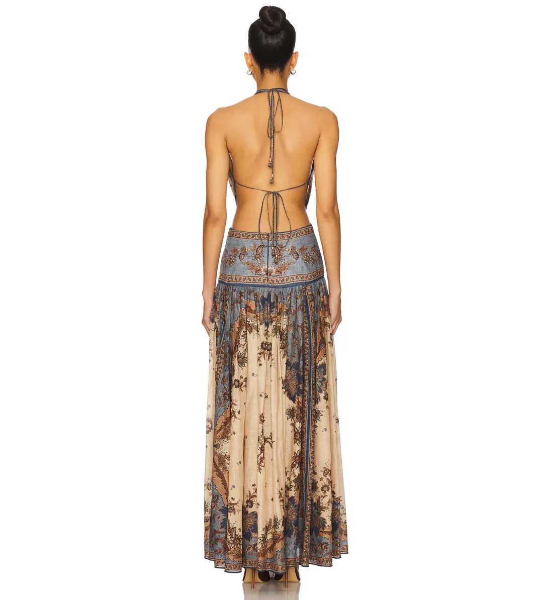 Zimmermann Ascension Plunge Halter Maxi Dress Size 0 / AU 8 for rent on The Volte - main image