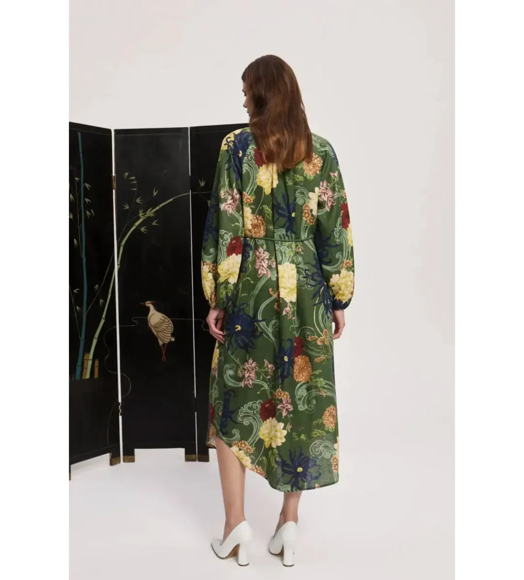 Alemais Avery Shirt Midi Dress Multi Print Size 14 for rent on The Volte - main image