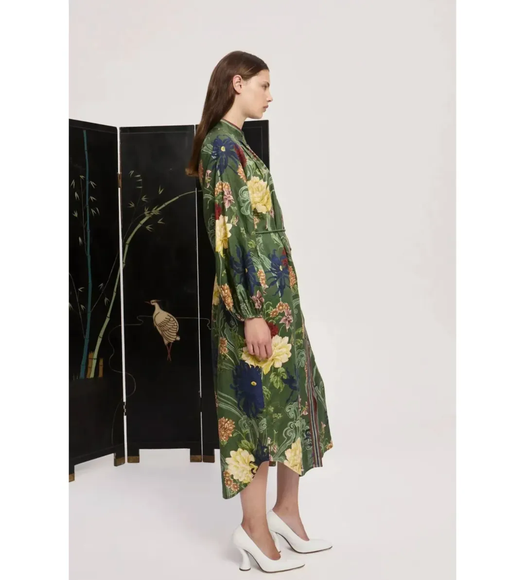 Alemais Avery Shirt Midi Dress Multi Print Size 14 for rent on The Volte - main image