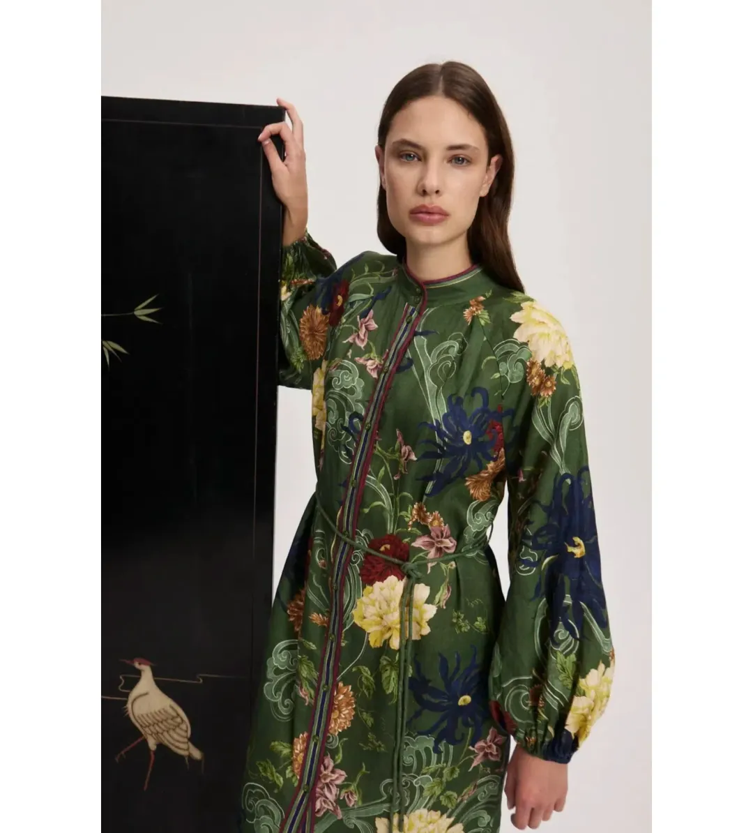 Alemais Avery Shirt Midi Dress Multi Print Size 14 for rent on The Volte - main image