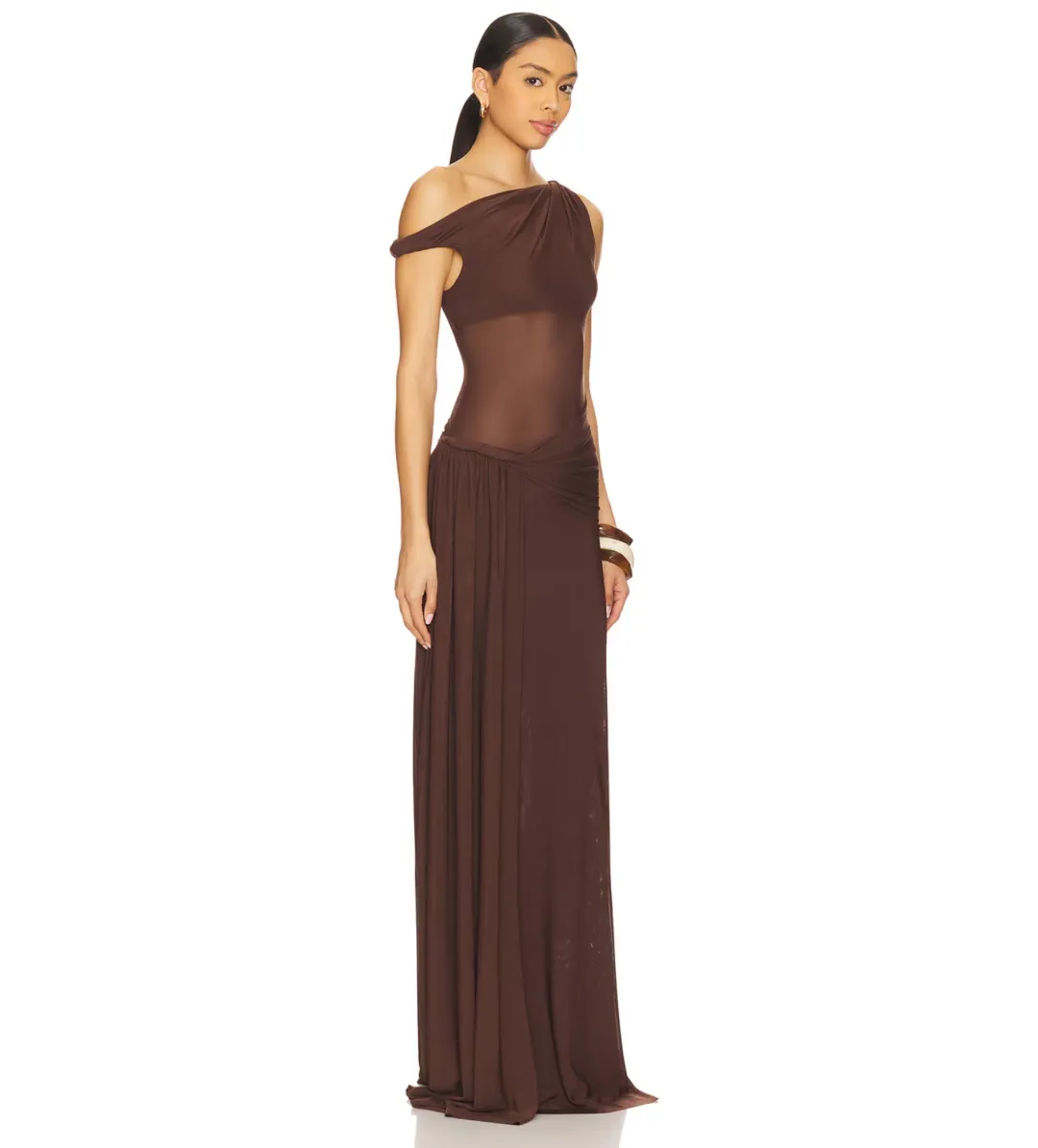 Misha Sisal Maxi Dress in Espresso Brown Size 6/XS for rent on The Volte - main image