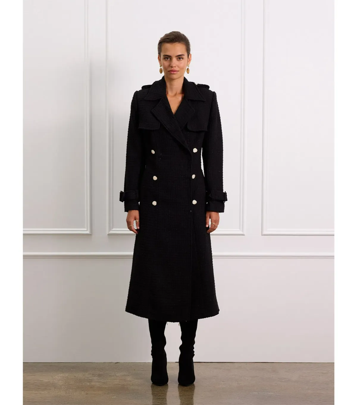 Aqua Blu Brooklyn Trench Coat Caviar Size S / AU 8 for rent on The Volte - main image