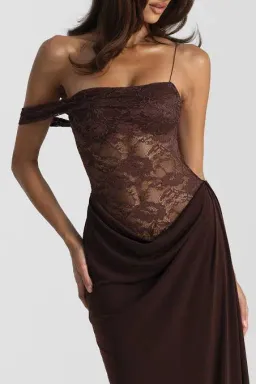 Natalie Rolt Sloane Maxi Dress in Brown Size 0/ AU 6 for rent on The Volte - image 5
