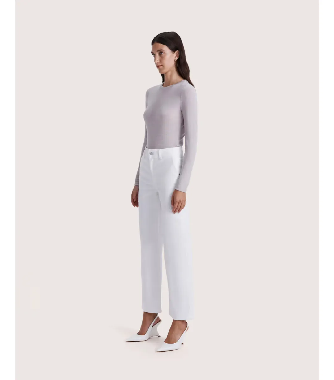 Saba Ava Wide Leg Midi Jean White Size AU 16 for rent on The Volte - main image