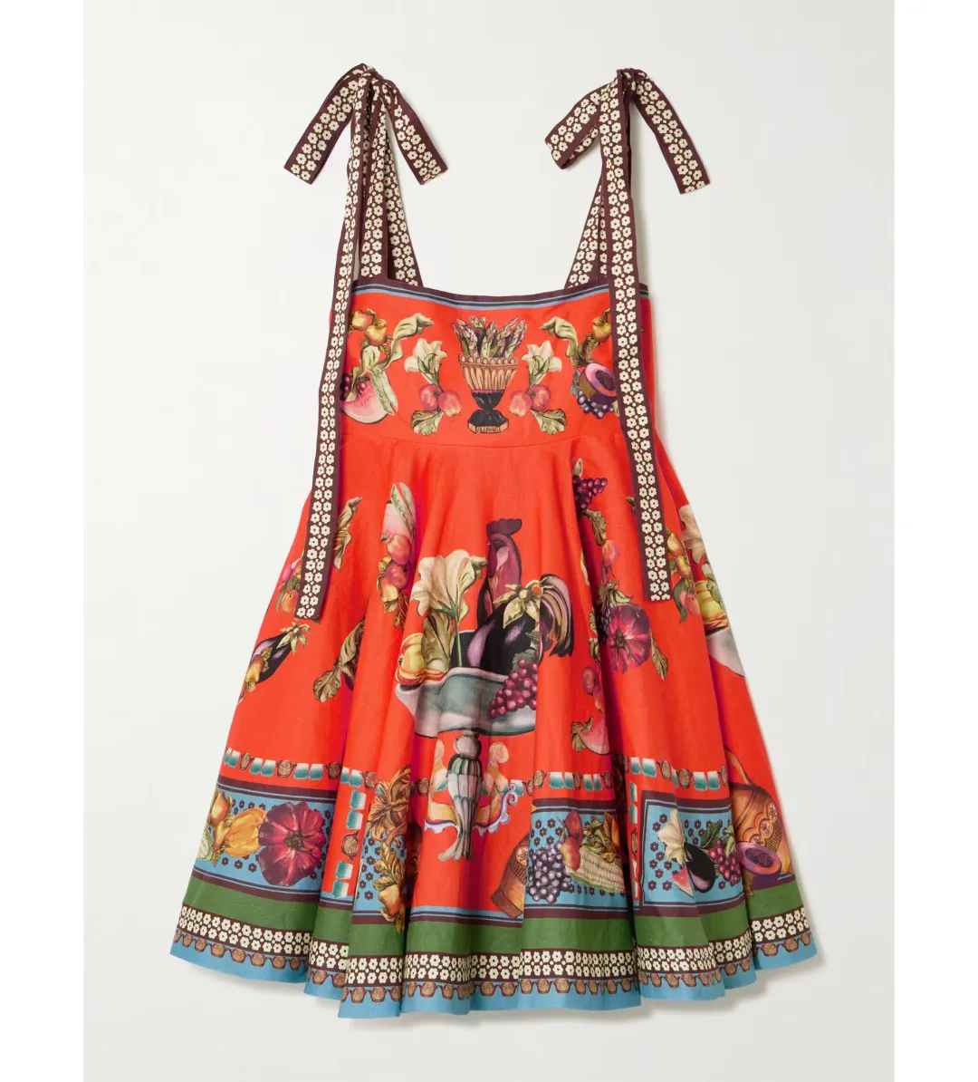 Alemais Rocco Mini Sundress in Orange Print Size AU 8  for rent on The Volte - main image