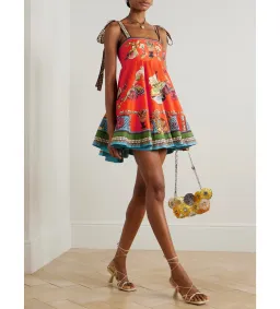 Alemais Rocco Mini Sundress in Orange Print Size AU 8  for rent on The Volte - image 2