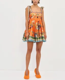 Alemais Rocco Mini Dress Orange Print Size 12 for rent on The Volte - image 1
