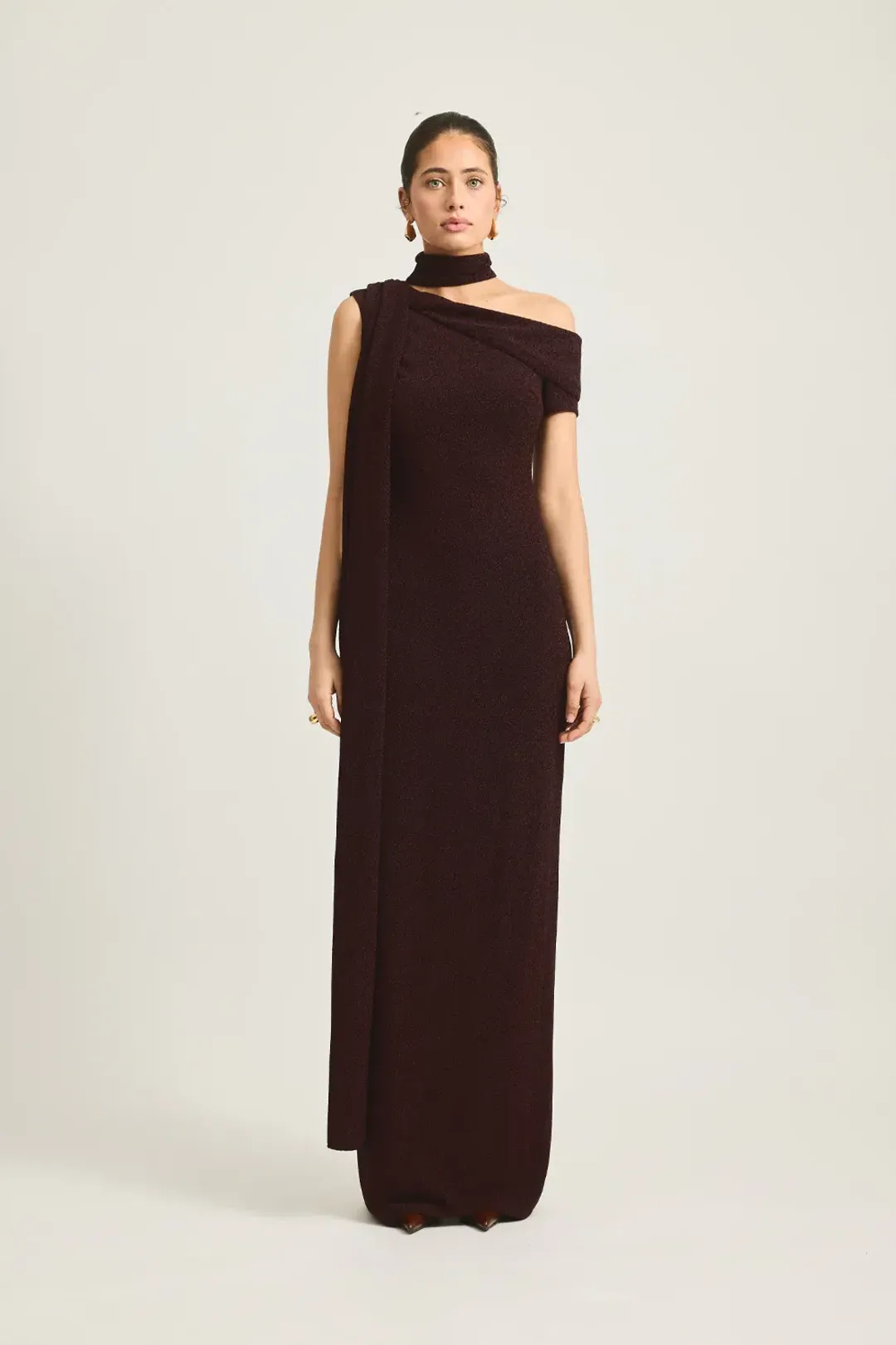 Tojha Izara Maxi Dress Brown Size AU 8 for rent on The Volte - main image