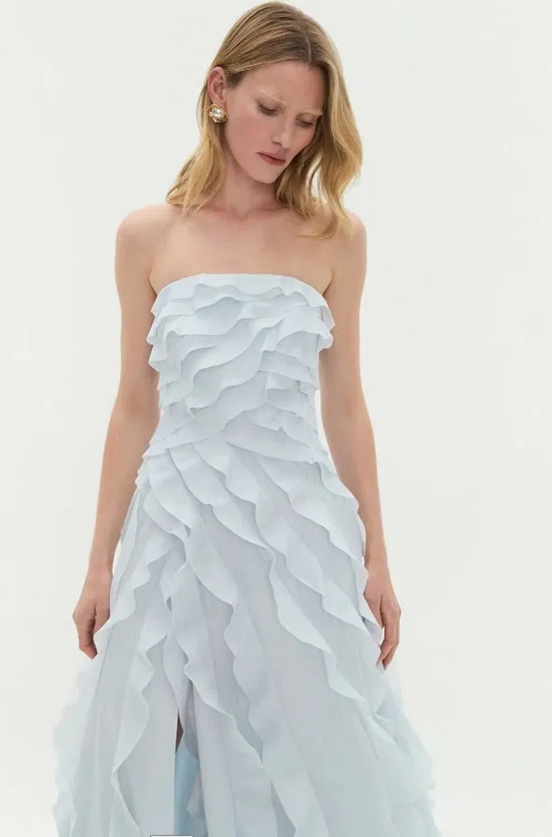 Aje Allaire Gown Maxi Dress in Pale Blue Size AU 10 for rent on The Volte - main image