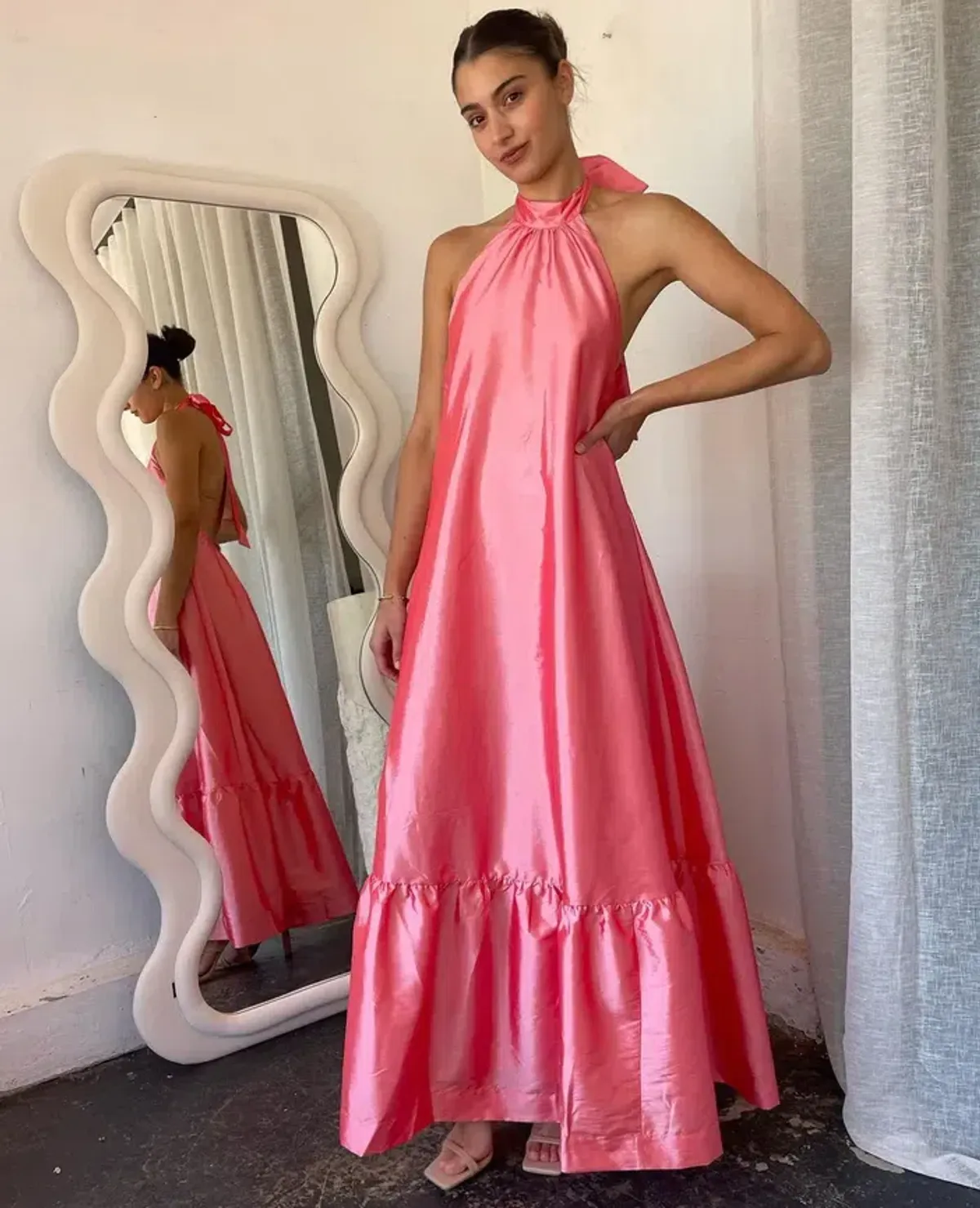 Hansen and Gretel Gateau Gown in Watermelon Pink Size AU 8 for rent on The Volte - main image