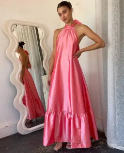 Hansen and Gretel Gateau Gown in Watermelon Pink Size AU 8 for rent on The Volte - image 1