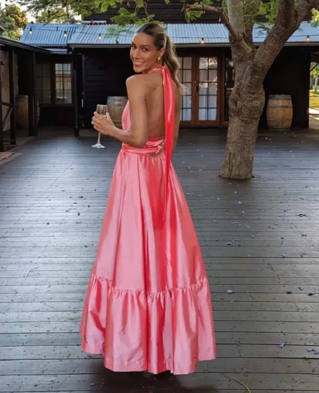Hansen and Gretel Gateau Gown in Watermelon Pink Size AU 8 for rent on The Volte - main image