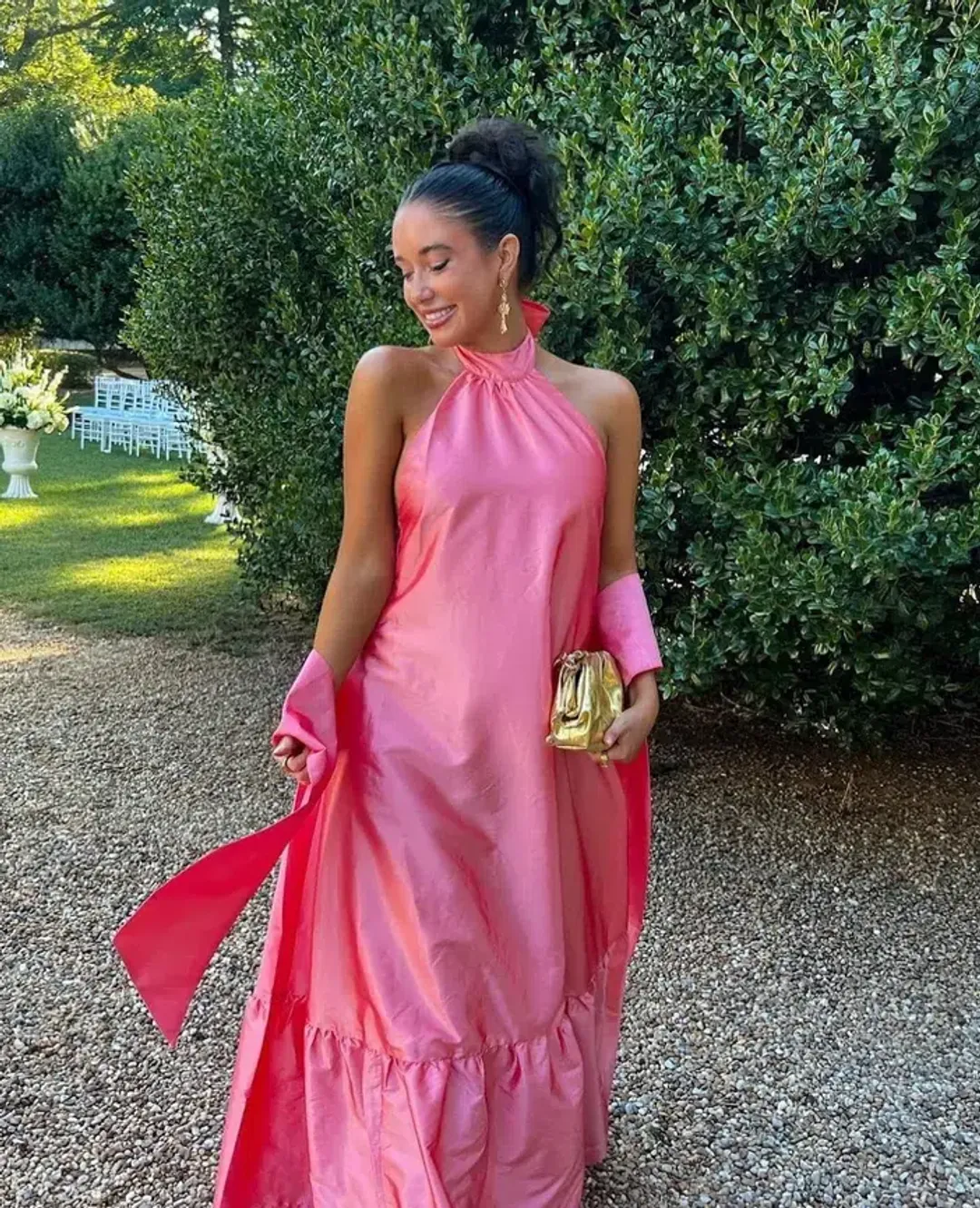 Hansen and Gretel Gateau Gown in Watermelon Pink Size AU 8 for rent on The Volte - main image