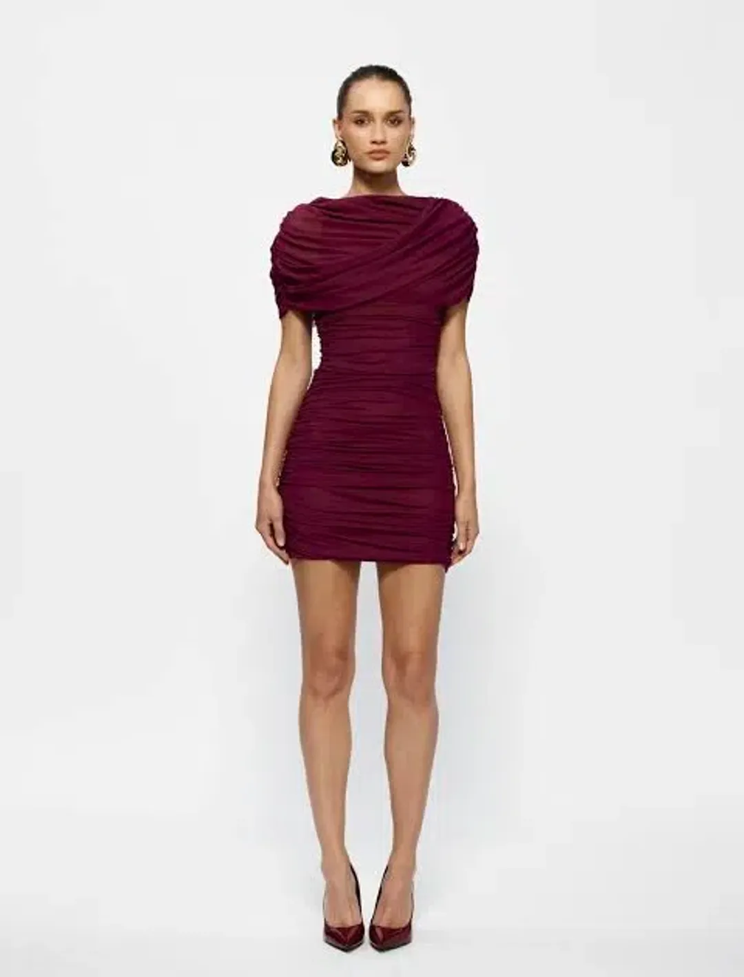 Effie Kats Phoneix Mini Dress Burgundy Size AU 8 for rent on The Volte - main image