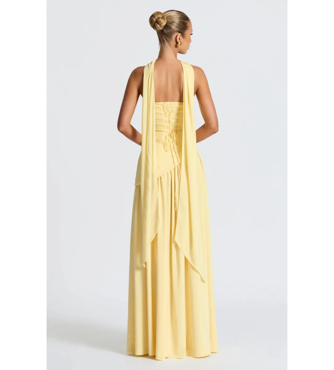 Babyboo Maliyah Maxi Dress in Lemon Yellow Size S / AU 8 for rent on The Volte - main image