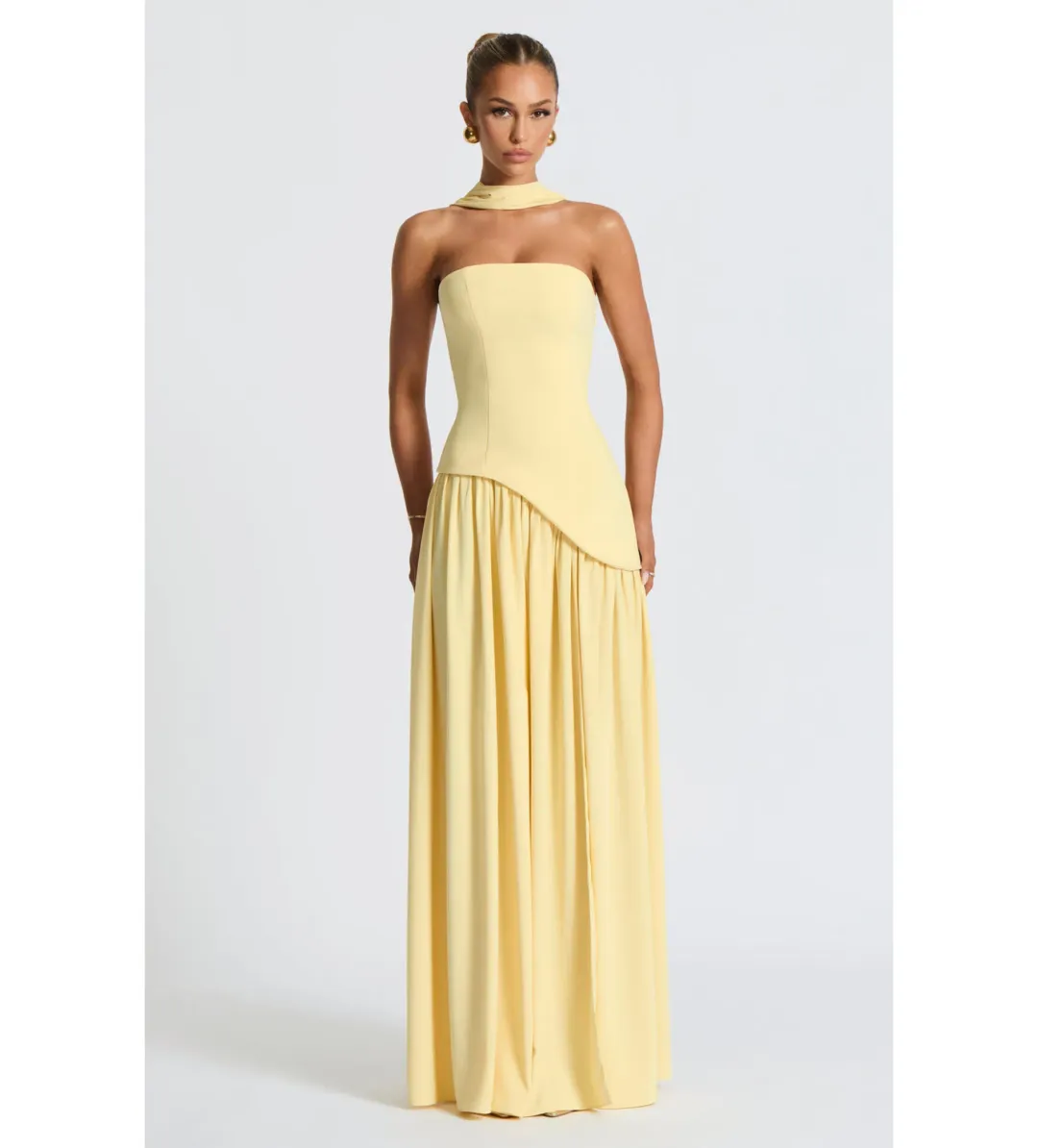 Babyboo Maliyah Maxi Dress in Lemon Yellow Size S / AU 8 for rent on The Volte - main image