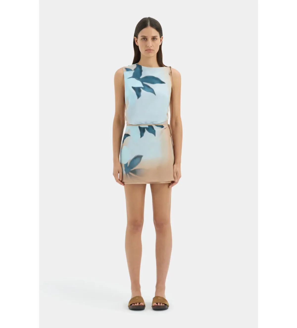 Sir The Label Serene Mini Dress Sequoia Blue Floral Size 1/AU 8 for rent on The Volte - main image