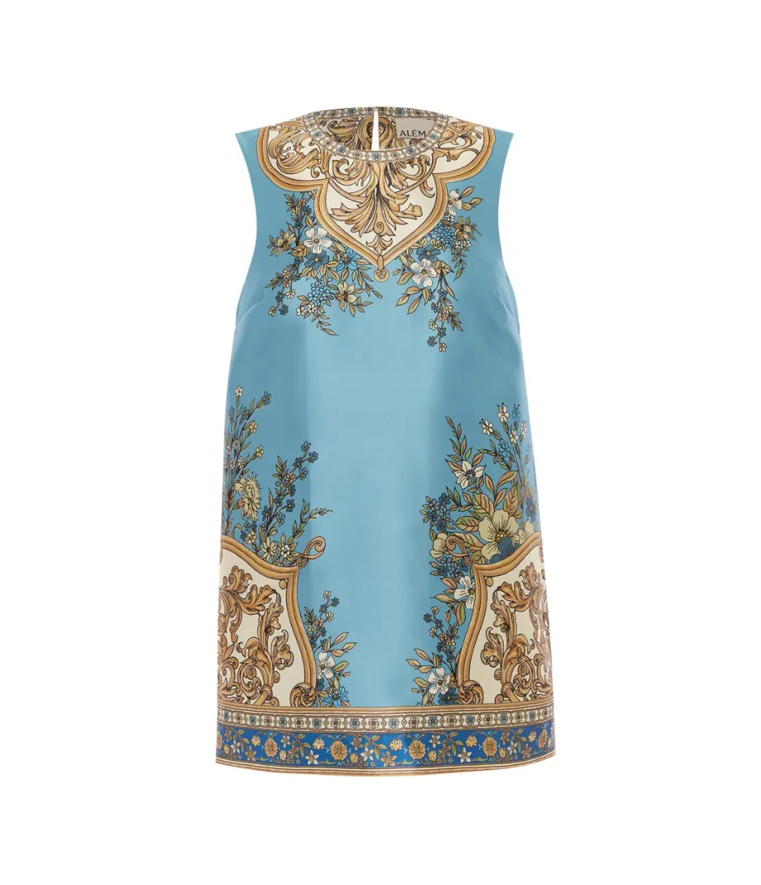 Alemais Cassie Exclusive Mini Dress in Blue Print Size 10 for rent on The Volte - main image