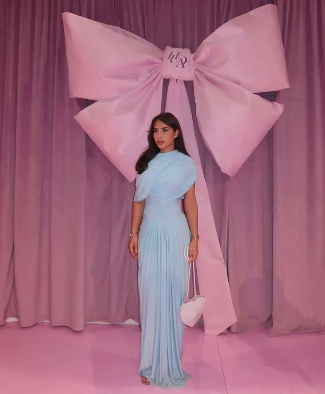 Deme By Gabriella Jasmine Pleated Floor Length Gown Dress in Baby Blue Size S / AU 8 for rent on The Volte - main image