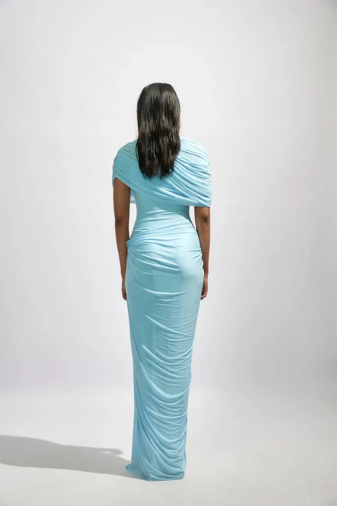 Deme By Gabriella Jasmine Pleated Floor Length Gown Dress in Baby Blue Size S / AU 8 for rent on The Volte - main image